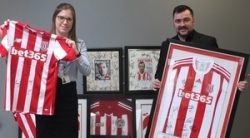 Listers Central donates Stoke City memorabilia to Staffordshire Hospice